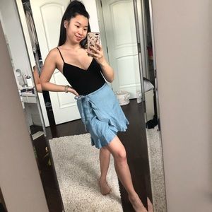 J. Crew Flirty Ruffled Jean Skirt